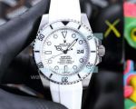Replica Rolex Bamford Submariner Rubber Strap White Face White Ceramic Bezel Watch 40mm